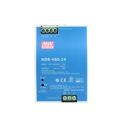 米国発売中 - NDR-480-24 MEANWELL 480W 24VDC 20A 115/230VAC DINレール電源