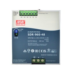 SDR-960-48 PFC 기능 DIN 레일 전원 공급 장치가 있는 MEANWELL 960W 48VDC 20A 230VAC 의미